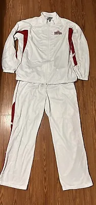 Mens Central Wildcats High School Team Warm Up Track Suit Size 3xL Vintage White • $99.99