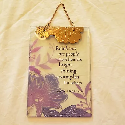 Maya Angelou Poetry On Glass  Light Catcher Attrape- Luminere 2004 By Hallmark • $19.99