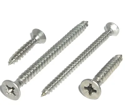£3.86 • Buy 4mm 4.5mm 5mm 6mm A2 Stainless Steel Pozi Countersunk Chipboard / Wood Screws