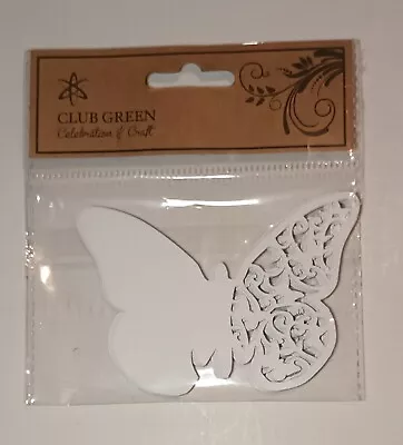 £1.99 • Buy White Butterfly Place Cards Name Cards Glass Marker Birthday Wedding X10