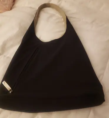Auth SALVATORE FERRAGAMO Black Nylon Hobo Shoulder Bag Purse Italy • $120