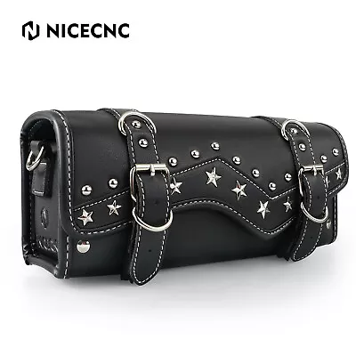 NICECNC Motorcycle Tool Bag Leather Fork Saddlebags Handlebar Sissy Bar Storage • $28.49