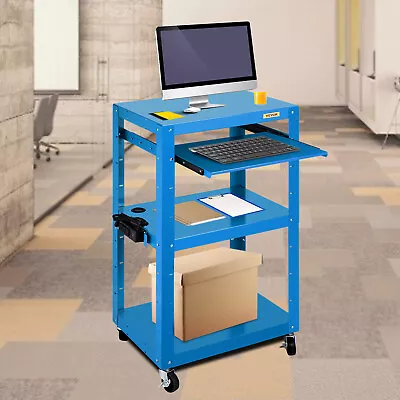 VEVOR Steel AV Cart Media Cart With Cord Management 27-41 Inch Height Adjustable • $96.99