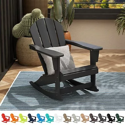 $159.99 • Buy Outdoor Indoor Patio Adirondack Rocking Chair All-Weather Poly Material Rocker