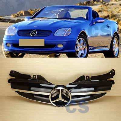 Gloss Black Front Grill Fit Benz 97-04 R170 2-FIN AMG SLK Class Convertible 2DR • $179.93