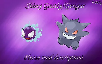 $2.99 • Buy Shiny Gastly/Gengar 6IV - Pokemon X/Y OR/AS S/M US/UM Let's Go Sword/Shield