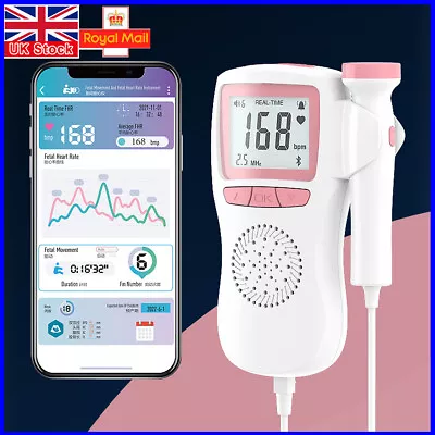 Fetal Doppler Detector Baby Heart Beat Rate Probe Prenatal Monitor Ultrasonic BT • £15.83