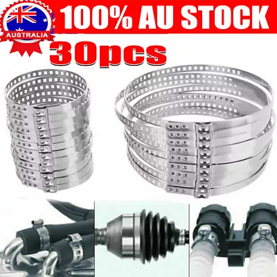 30x Universal Cv Boot Clips Kit Stainless Steel Set Of 30 Cv Joint Crimp Clamp • $16.89