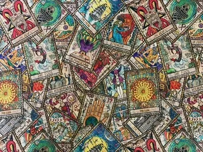 £3.50 • Buy Tarot Cards Reading Halloween  100% Digital Cotton Fabric Material 140cm Wide