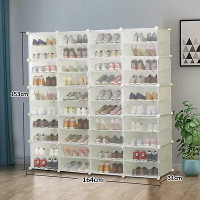 48-72 Pairs Of Shoe Storage Rack Cube DIY Cabinet Portable Organizer Stand Shelf • £59.99