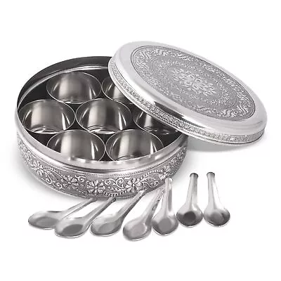 Designer Spice Container Masala Dabba With 7 Compartments Masala Box Spice Conta • $44.48