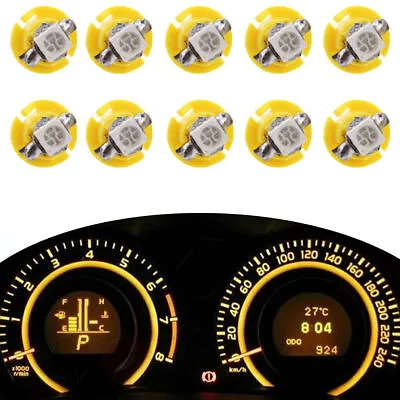 10* Yellow T5 B8.4D LED Dashboard Instrument Panel Light Bulbs Car * • $6.24