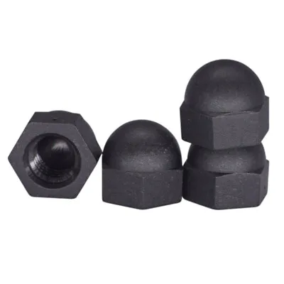 Dome Nuts Nylon Cap Nuts Plastic M3 M4 M5 M6 M8 M10 M12 Black High Quality • £1.38