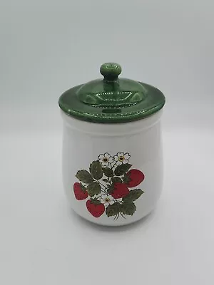 McCoy Pottery  STRAWBERRY COUNTRY  #135 ~ Canister ~ 8  Tall W/Lid Red Green • $25