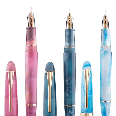 New Kaigelu 356 Resin Fountain Pen 0.4-0.7mm Long Knife NMF Nib Writting GiftMv • $22.79