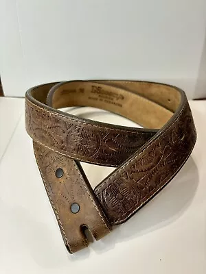 Mens Nocona Brown Stitched Embossed  Leather Belt No Buckle 36  • $10.99