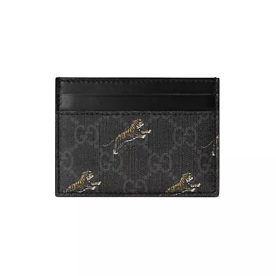 (RARE - AUTHENTIC) Gucci GG Supreme Canvas Tiger Print Cardholder In Black • $100