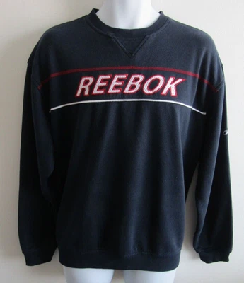 £9.99 • Buy Vintage Reebok Mens Sweatshirt Jumper Top Size L Blue Crew Neck