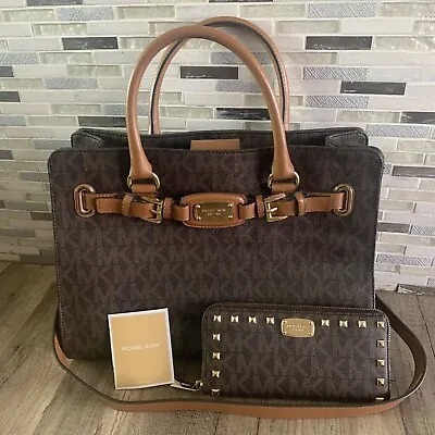 MICHAEL KORS Hamilton Brown Bag & Wallet • $170