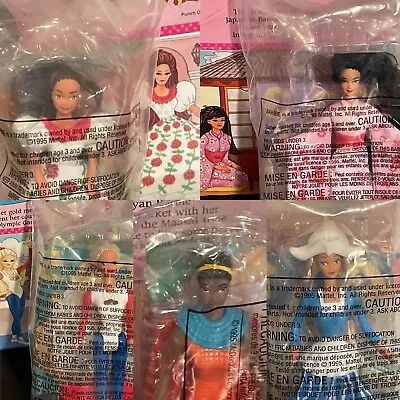 Vintage 1995 NIP McDonald's Happy Meal Set 5 Olympic Village Barbies Plus Boxes • £75.28