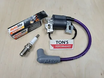 Predator 212 Coil PURPLE MSD Ton's 8mm Silicone Wire Autolite Racing Spark Plug • $39.99