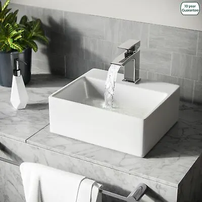 340 X 295mm Rectangle Counter Top Basin Cloakroom Bathroom Wash Sink | Tulla • £35.99