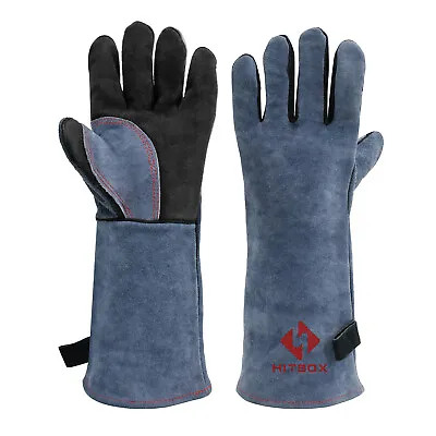 £11.99 • Buy 16 INCH TIG MIG Leather Welding Heat Resistant Work Gloves Oven Mitts Blacksmith