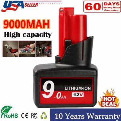 9.0Ah 12V For Milwaukee For M12 LITHIUM Extended Capacity Battery 48-11-2460 US • $18.99