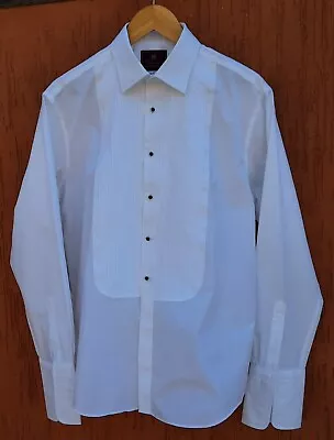 M&S Collection - GENTS EVENINGWEAR PLEATED FRONT WHITE SHIRT Size 16.5 • £25