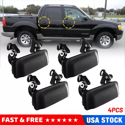 $16.99 • Buy Front Rear Left Right Exterior Door Handle For 1998-2001 Ford Explorer Black