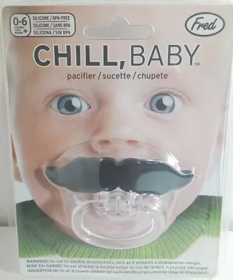 New! Mustache Pacifier By Fred  Chill Baby  0 6 Month Silicone BPA-Free Novelty • $8.95