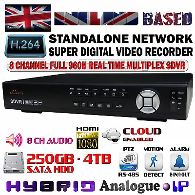 8 Channel Network SDVR - DVR Combines Analogue (CVBS) And IP Cameras - 40% SALE! • £37.18