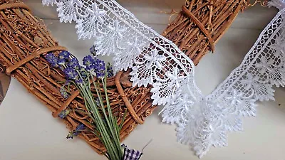 White Guipure Lace Trim 55mm Width Stunning Design Ideal For Sewing And Crafts • £46.50