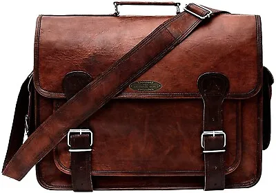 Luxury Men's Leather 18  Laptop Satchel Briefcase Luggage Messenger Shoulder Bag • $59.91