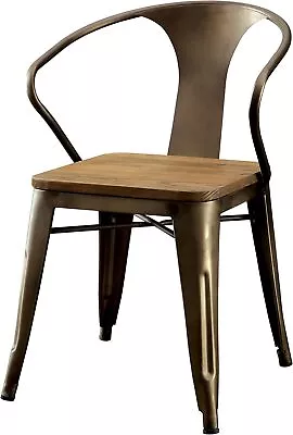 Furniture Of America Cadiz Industrial Dining Chair Natural Elm Finish Brown  • $127.91