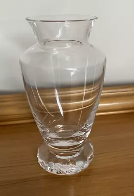 DAUM France Small Clear Crystal Vase 1986 Signed H 12cm/4.8 . MINT CONDITION • £10