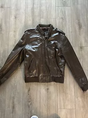 Vintage Members Only Leather Jacket Adult Sz 42 Dark Brown Zipper 80s Unisex • $36