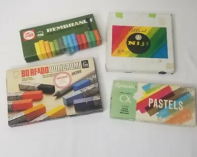 Vintage Art Supply Lot Rembrandt Soft Pastels Niji Oil Weber Costello USA Japan  • $62.70