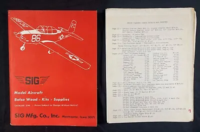 Vintage 1974 SIG Balsa Wood Model Airplane Kit Catalog Radio Control  224 Pgs • $69.99