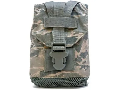 Military Surplus MOLLE II Utility / Canteen Pouch With Mesh Bottom ACU Camo NEW • $9.99