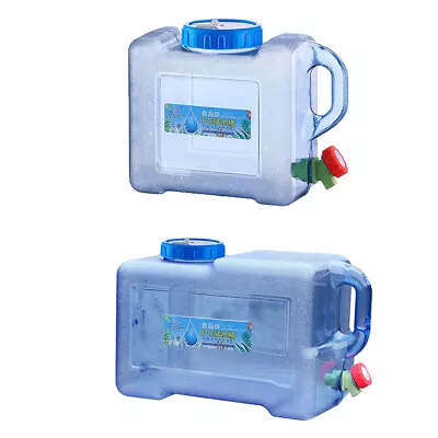 Outdoor Water Bucket Portable Driving Tank Container Faucet 5/8L For Camping • $24.19