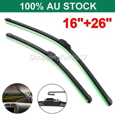 NEW 26  + 16  Front Windscreen Wiper Blades Pair For U Hook Arm Windshield AU • $22.95