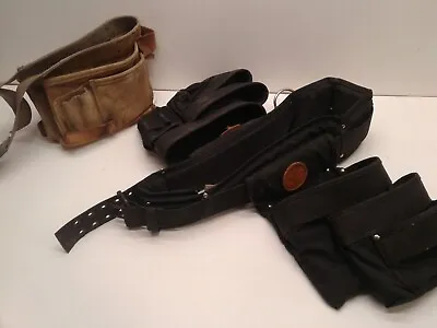 Klein Padded Belt Tool Belt Size Large 34 -38  With Tow 3 Pocket Bags • $34.43