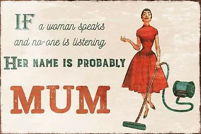 Mum Mothers Day Funny Humorous Vintage Retro Style Metal Sign Mam Mummy • £3.49