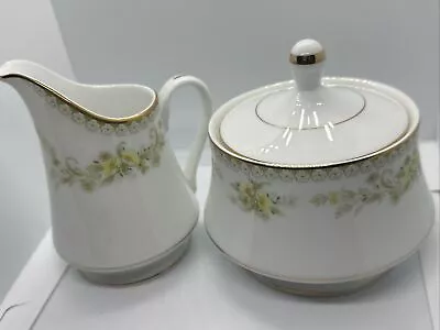 Mikasa Fine China Greenbriar L2014 Creamer & Sugar Bowl W/Lid • $26.48