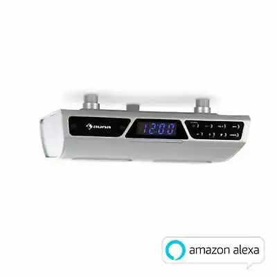 Bluetooth Radio Wifi FM Tuner Kitchen Cabinet Alexa Voice WLAN Audio Silver • £83.99