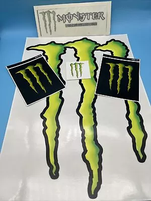 Monster Energy Drink Stickers Logo Decal 14” Large M Claw Tattoo And More Lot 5 • $15.02