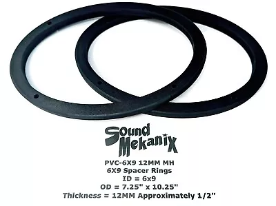 6x9  Plastic Speaker / Spacer Ring PVC-6x9 12MM Mounting Holes One Pair Made USA • $59.94