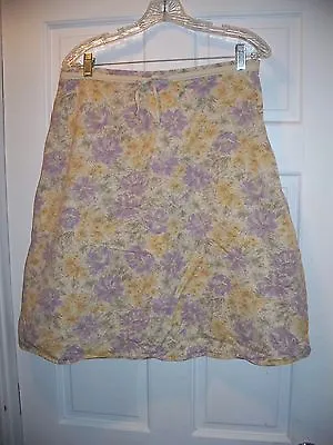 J. Jill Skirt Size 10 Floral Print Knee Length 100% Cotton Vintage • $6.89