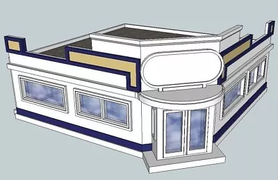 Restaurant Corner Diner Kit HO Or N Train Scenery Building White And Paintable! • $23.95